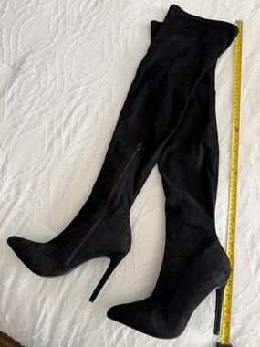 Liliana Black Over-the-Knee Stiletto Boots
